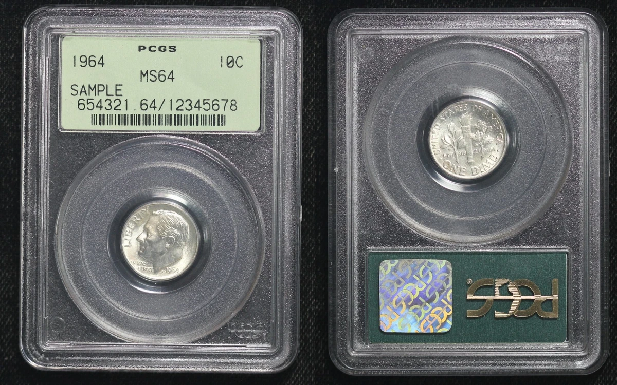 25+ MS 64 Graded 1964 Roosevelt Dimes (1946-Now) for sale
