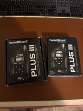 Two PocketWizard Plus III Transceivers TESTED And WORKING With Cords Manuals