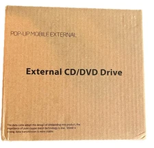 POP-UP Mobile External CD/DVD Drive NEW Black Windows 7/8.1/10, Linux, Mac OS