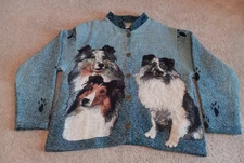 Vtg 90s Shetland Sheepdog Dog Sweater Sz XL Sugar Street Weavers Collie Sheltie