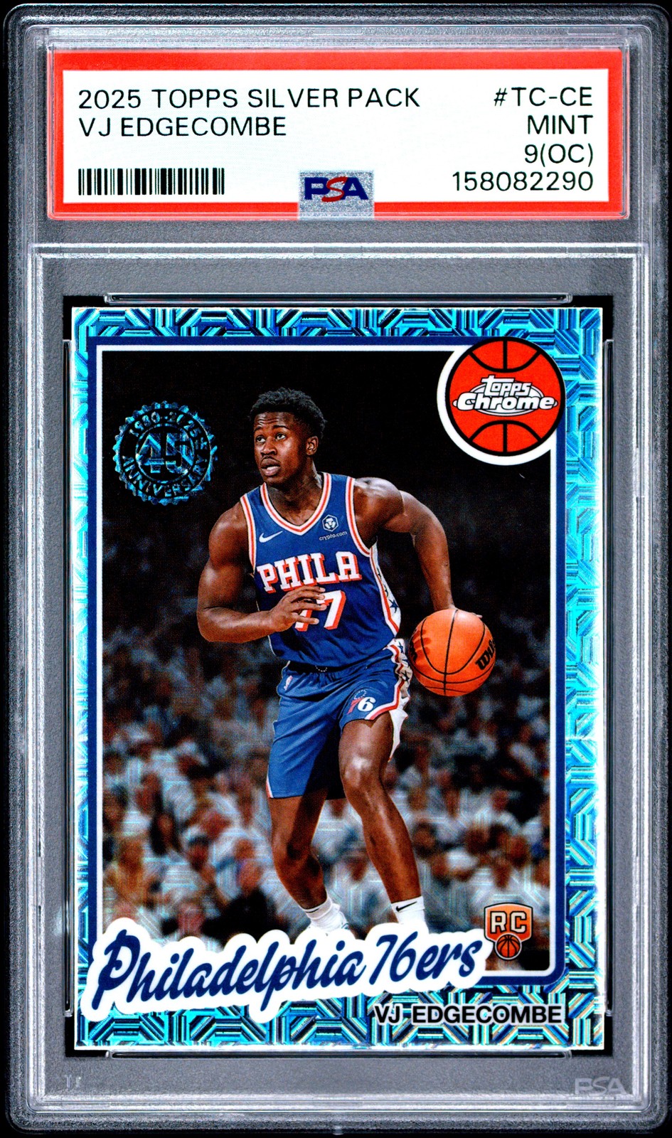 2025 TOPPS SILVER PACK 1980-81 TOPPS CHROME BASKETBALL VJ EDGECOMBE PSA 9 OC