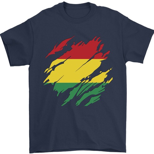 T-shirt Homme Gildan Heavy Weight - Drapeau Bangladais Déchiré - Taille à Commander (coton, Fit Loose)