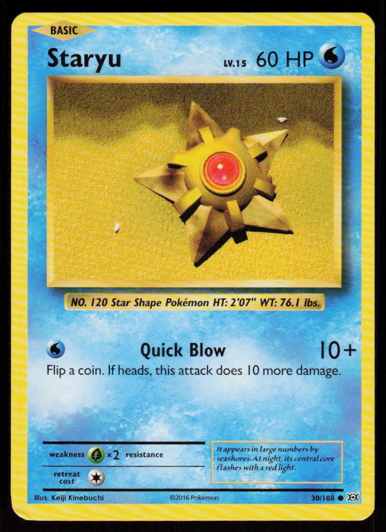Staryu 30/108 Common Evolutions Pokemon Near Mint