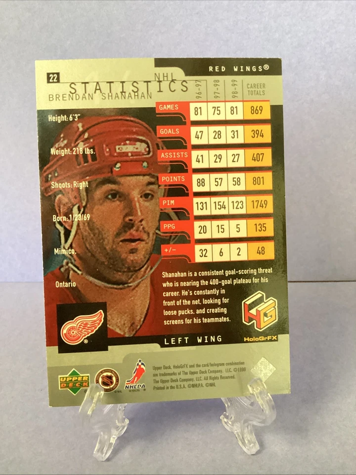 1999-00 Upper Deck HoloGrFx #22 Brendan Shanahan SILVER FOIL - Image 2 of 2