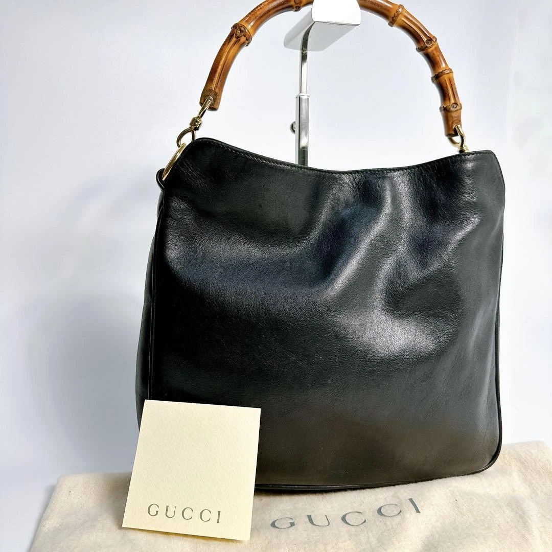 Gucci Bamboo Leather Exterior Tote Bags & Handbags for Women for