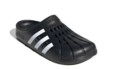 Adidas ADILETTE CLOGS  Mens Size 11 (NEW) Black White Stripe Footwear CLOG SHOES