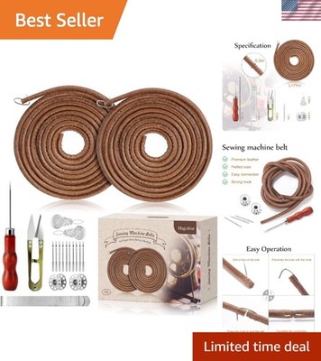 71'' Leather Treadle Belt for Singer & Jones Machines - 2 Pack Included