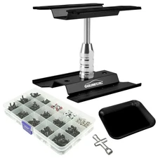 Black RC Car Repair Work Stand with 521 PCS RC Screws Kit 360 Rotation