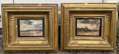 Paar Robert Buchan Nisbet RSW Aquarelle - schottische Landschaften, vergoldete Rahmen