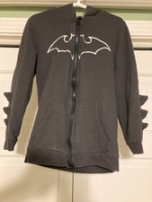Batman Hoodie Sweatshirt Youth Size 6/7 Small Stains 