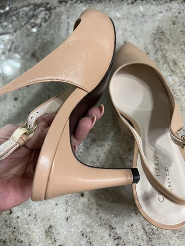 Sandalias con honda de cuero Cole Haan Grand OS 8 tacones exhibición de tienda desnuda - Imagen 8 de 9