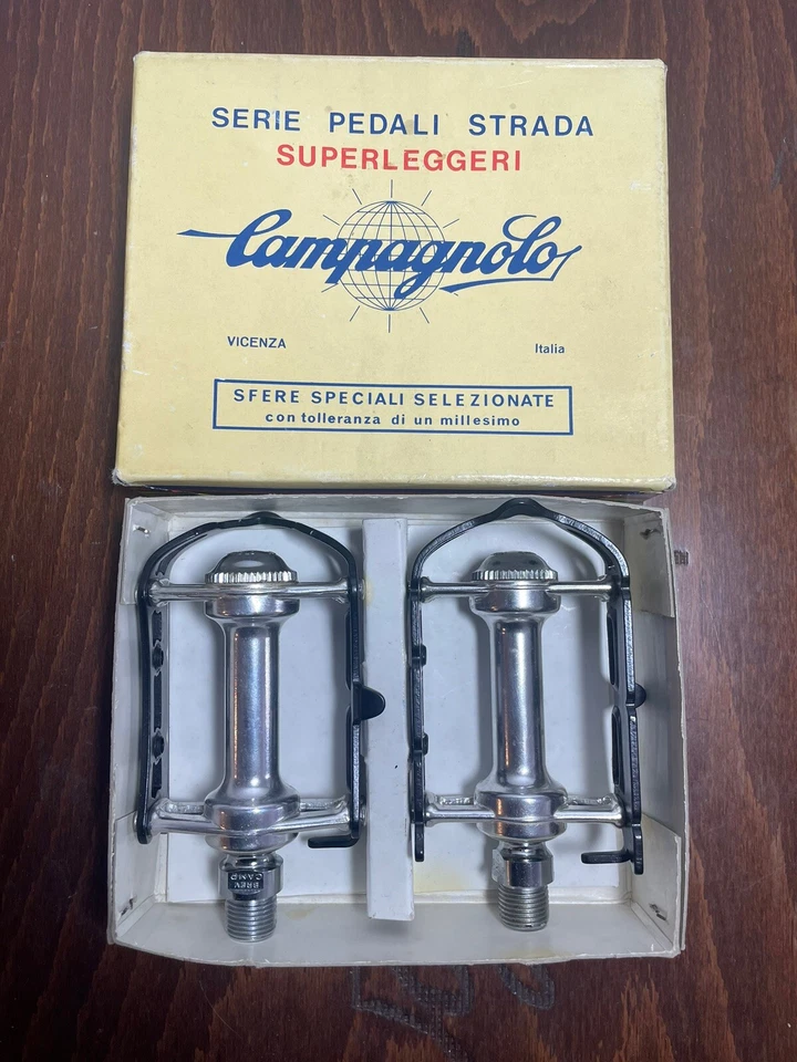 Juego de Pedales Ligeros Campagnolo Super Leggeri Clásicos De Colección NOS En Caja Foto 2 de 4