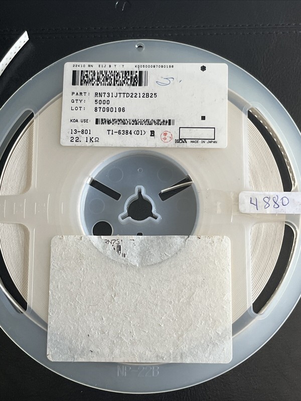 4800 PCS KOA RN731JTTD2212B25 RES 22.1 kOHM 0.1% 1/16W 0603