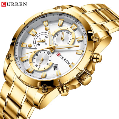 CURREN Men's Automatic Mechanical Watch 47mm Date Display 3ATM Waterproof