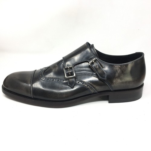 NEW Donald J Pliner Ziggy Monk Strap Loafers Shoes Men's Size 9 Black Gray - Picture 8 of 10