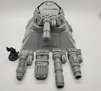 3d Printed XL Defense Gun Turret Option 2 Perfect For 40K Or Kill Team W/7 Guns