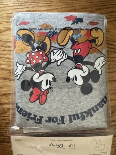 Gap Organic Cotton Disney Mickey Mouse Gap Logo Graphic Pajama set 12-18 Months - Picture 3 of 4