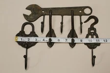 Handyman Tool Shed Decorative Wall Hooks Organizers Rustic Cast Iron - Grandads