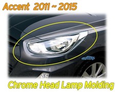 Head Lamp Garnish Cover Chrome Silver K-958 Freeems For Hyundai Accent 20112017