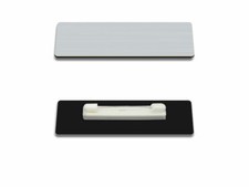 Namensschild OHNE Gravur,55x15mm,Rohling,Ansteckschild,Anstecknadel - Silber geb