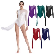 Womens Bodysuit Flowy Lyrical Dance Modern Dance Leotard Competition Dancewear