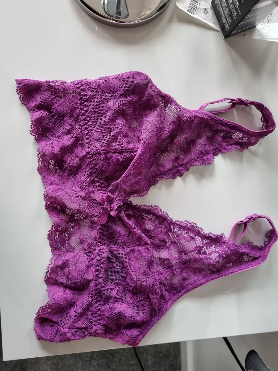 asda george pink lace non wired bra bralette size small s new