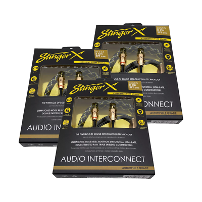 #ad #ad Three Stinger XI323 Premium 2 Channel RCA Interconnects Cables 3ft X3 Car Audio $159.00