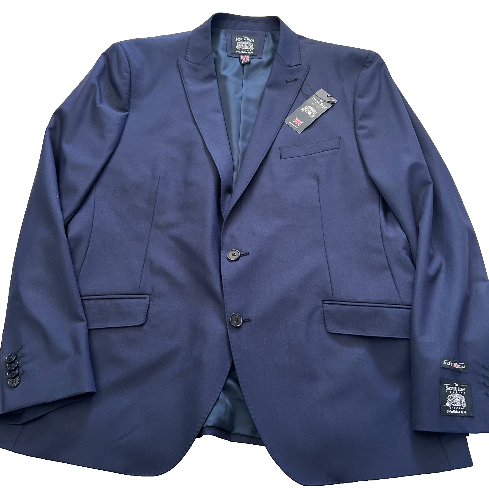 FILA The Savile Row Lancaster Tuta Giacca e Pantalone Set 2 Pezzi Uomo 46R 40W Blu Elasticizzato
