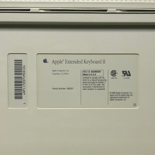Original Apple Computer Extended Keyboard II 1990 M3501 Untested No Cords - Picture 5 of 9