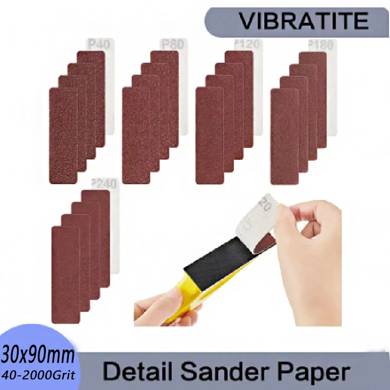 Small Sanding Block 50Pieces Sandpapers Grit 40 2000 for Auto Body Woodworking
