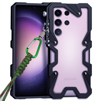 For Samsung Galaxy S23Ultra Case Rock Punk Style Metal Phone border Bumper Frame