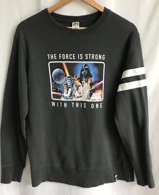 Uniqlo X Star Wars The Force Is Strong With This One Graphic Sweatshirt Gray Lrg Ebay