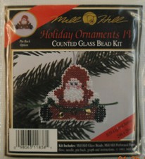 Mill Hill Counted Glass Bead  Cross Stitch "Lighted Santa" 1993