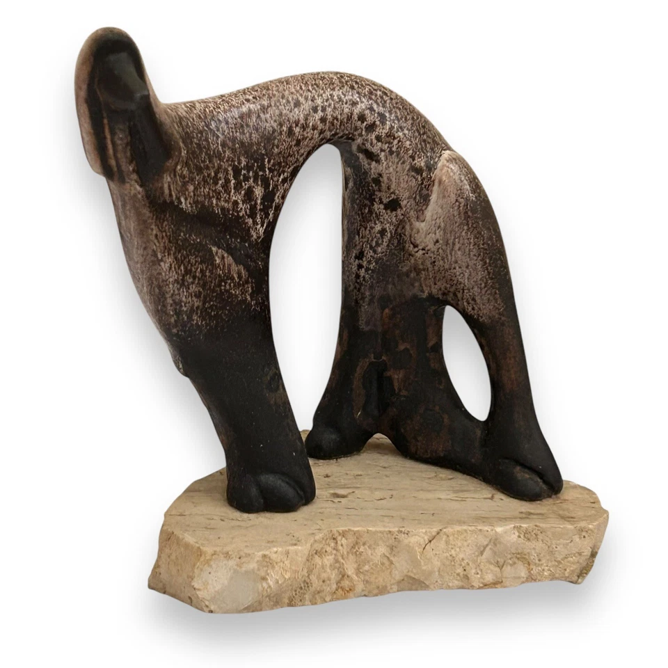 Maigon DAGA Afghan Hound Statue Signed Studio Pottery Art Sculpture VTG 70s Dog - Image 2 of 4