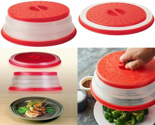 microwave Cover Food Plate splatter Shield Guard BPA Free Gray