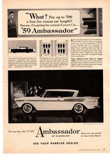 1959 AMC Ambassador Rambler V8 270 HP Royal Danish Ballet Saks 5th Ave. Print Ad