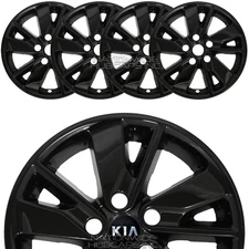 4 for Kia Optima LX 2016 17 2018 16" Black Wheel Skins Hub Caps Alloy Rim Covers