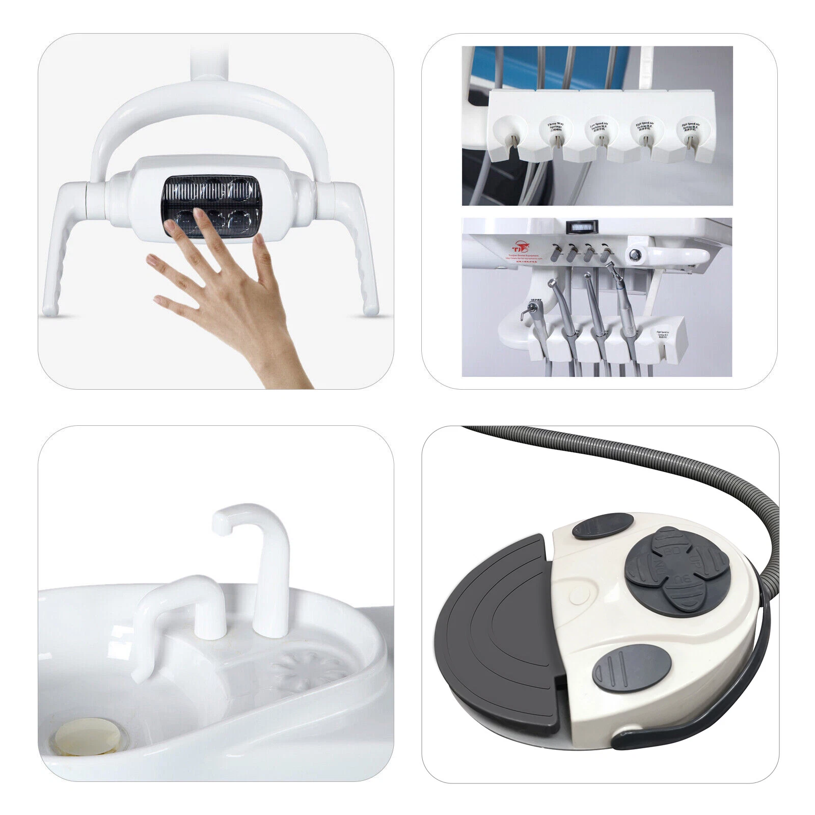 Dental Unit Chair Hard Leather+Dentist Stool + DDS+ New Foot Pedal Unidad silla image 12