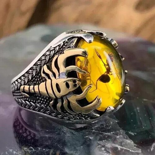 Silver Handmade Jewelry Black Men's Ring All Size Fashion Ring 2024 - Picture 10 of 12