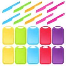 20 Pcs Kids Plastic Knife Set with Cutting Board Toddler Knife Tools Includin...
