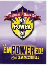 2001 NEW YORK POWER POCKET SCHEDULE RARE! - WPS INAUGURAL SEASON WOMEN'S SOCCER