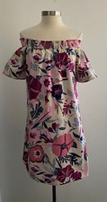 Ann Taylor Loft Short Sleeve Floral Print Off Shoulder Dress sz Medium New NWT