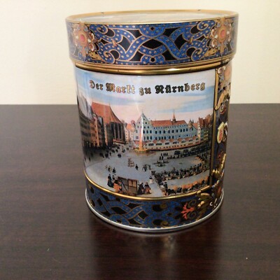 Feine Nürnberger Lebkuchendose Made in Germany 13,7 cm Höhe Durchmesser 10,3 cm