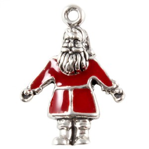 Babbo Natale 3d.Ciondolo Babbo Natale Rosso 3d Argento Sterling Smalto Ciondoli Di Natale Ebay