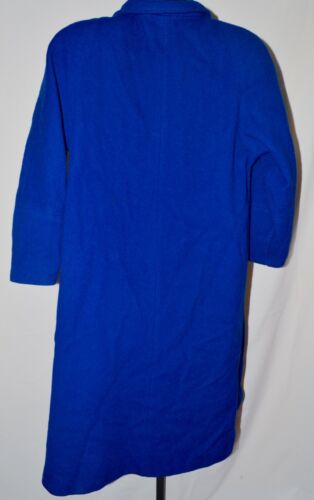 Vtg Wool Dress Coat Womens Size 8 10 M Petite Blue Jacket 8P 10P Medium USA - Picture 2 of 3