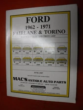 MAC'S ANTIQUE AUTO PARTS 1962-71 FORD FAIRLANE TORINO CATALOG 1997
