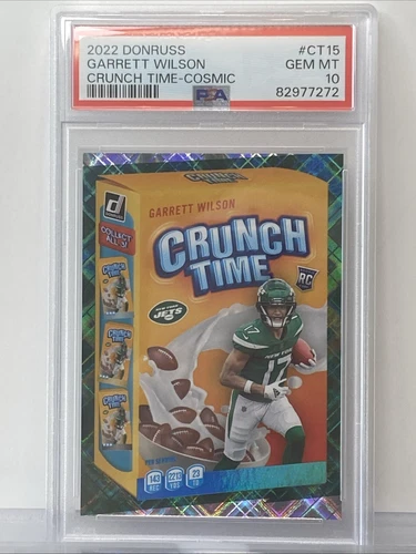 💎2022 Donruss Cosmic Crunch Time #/100 #CT-15 Garrett Wilson RC SSP PSA 1 0 💎
