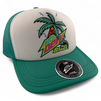 Mountain Dew Baja Blast Lids Exclusive Mtn Foam Trucker Adjustable Snapback Hat