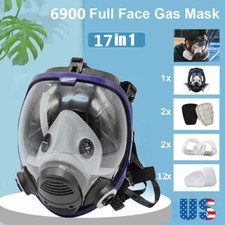 Full Face Gas Mask Full Facepiece Reusable Respirator 6900 Large PPE Spray Paint