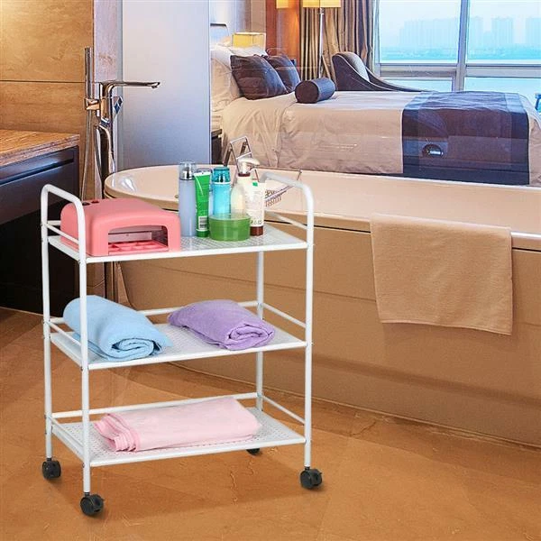 UKUNIVERSAL365 3 Tiers SalonTrolley Cart Spa Hairdresser Storage Home Space Organizer White